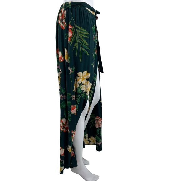 Anthropologie Patrons Of Peace Floral S Flowy Maxi Skirt Green Resort Bloomcore - Picture 6 of 16